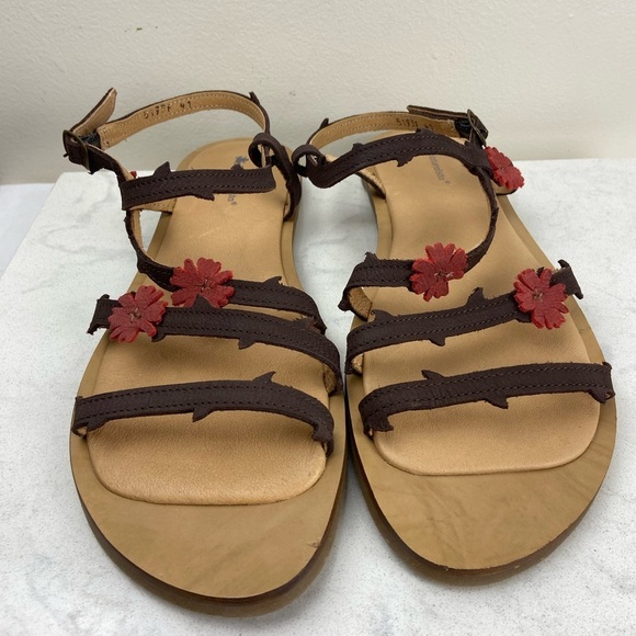 NWOT N5193F PLEASANT HERBAL TULIP Leather Sandals Comfort Padded Footbed - Picture 6 of 12